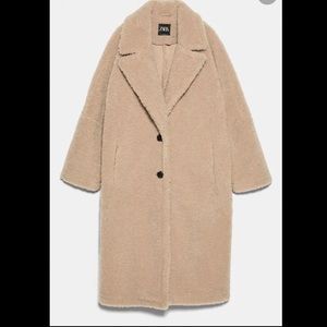 Zara Faux Shearling Coat Size L